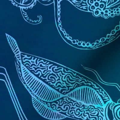Kraken —water colour turquoise 