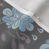 Elegant Rococo Floral - Blue Taupe  - Jumbo