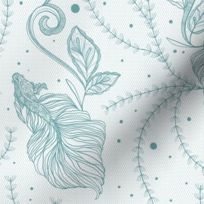 Goldfish in Leaver Lace [light green] large