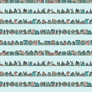 tiny houses on robins egg blue