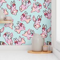 The Magical Wolpertinger Pattern on Light Cyan