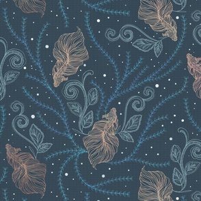 Goldfish in Leaver Lace [river bed Blue] large
