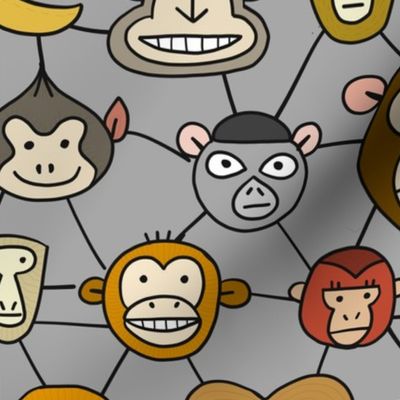  Funny Monkey Family, Pattern