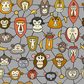  Funny Monkey Family, Pattern