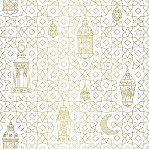 Gold lanterns. Arabic Ornaments
