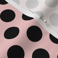 1" black dots on baby pink