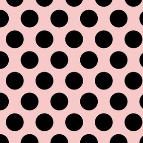 1" black dots on baby pink