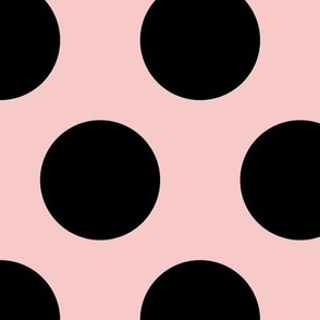 3" black dots on baby pink