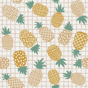 pineapples fabric - summer fruits design