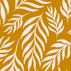 Ferns in Blush on Gold - Extra Large