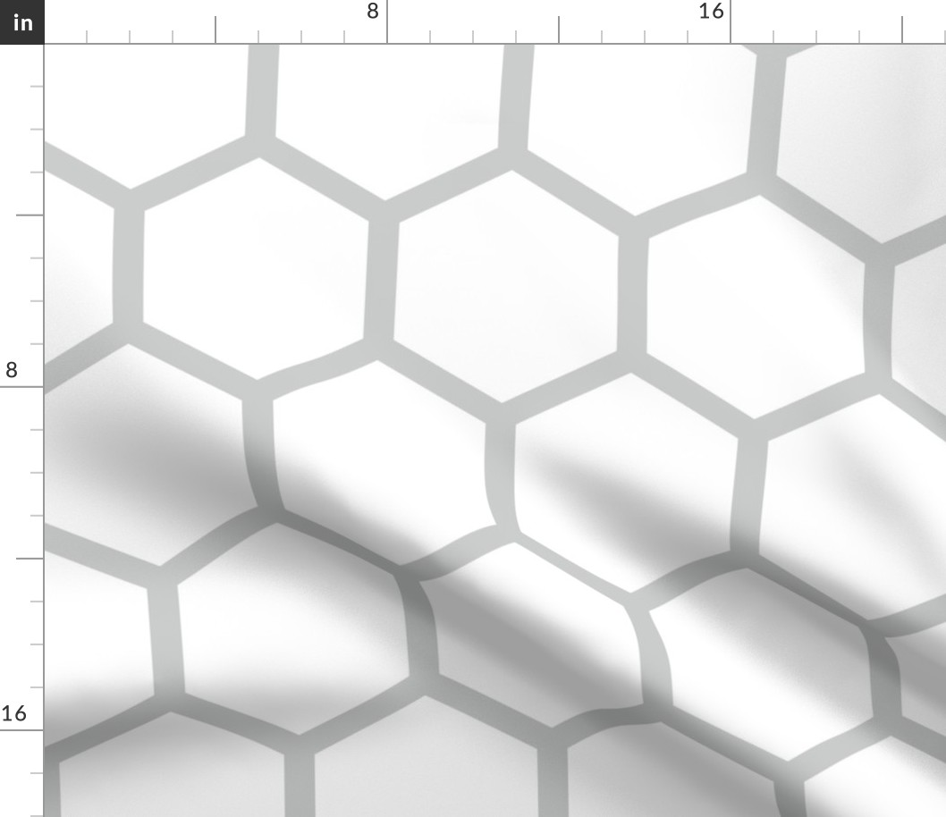 Hexagon wit op grijs