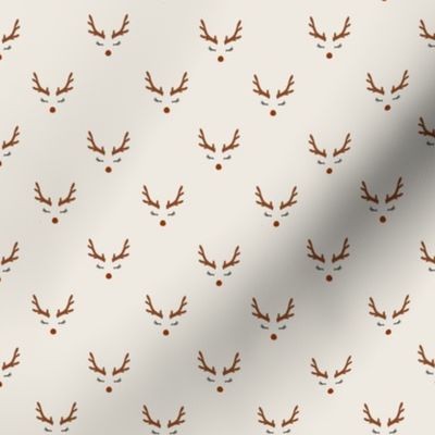 SMALL minimal reindeer fabric.- boho winter holiday fabric 