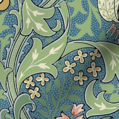 Golden Lily Color ~ The William Morris Collection ~ Custom Teal