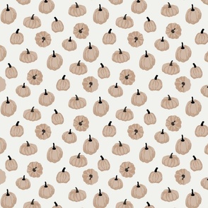 pumpkins fabric - simple minimal pumpkins - sfx1213 almond