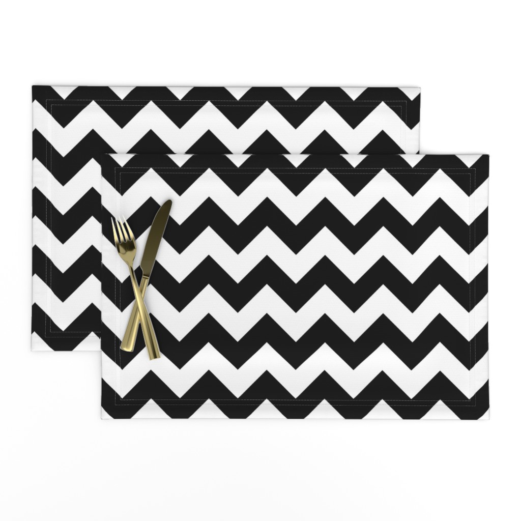 1" white black chevron