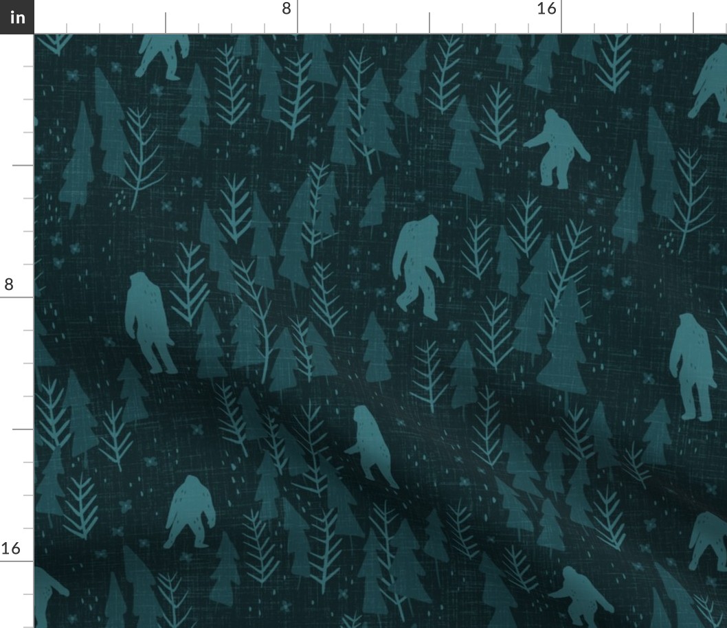 Large scale- Mysterious Big Foot - Dark teal