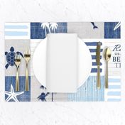 Life is better at the beach patchwork, blue coastal decor, beach decor