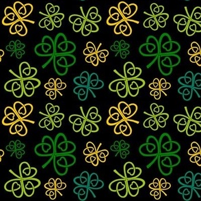 Celtic love shamrocks small scale in green and  gold