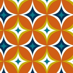 Fabric Pattern Design Geometric Pattern On Orange Background For