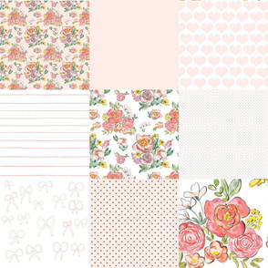 cottage florals cheater quilt - sweet pink 