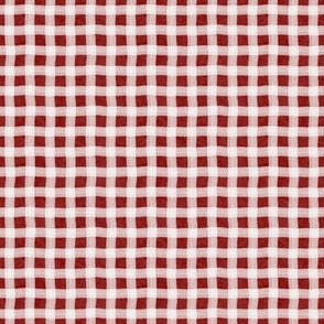 Red Texture Wonky Gingham