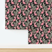 Jackalope - 9" medium - black & pink 