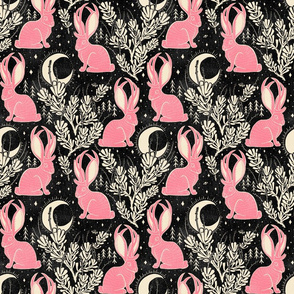 Jackalope - 9" medium - black & pink 