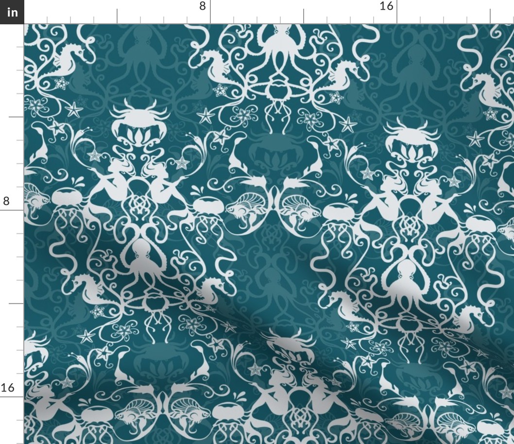 DEEP SEA DAMASK - TEAL