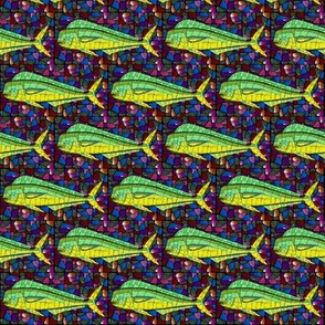 Mosaic Stained Glass Mahi Dark background