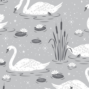 Summer Swan - grey - extra large scale