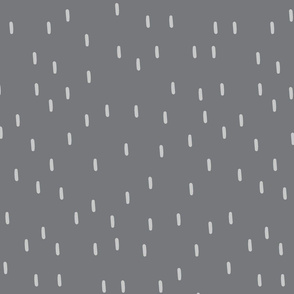 Large-Scale Rain Drop Dotted Line Speckle Polka Dots in Gray and White Wallpaper