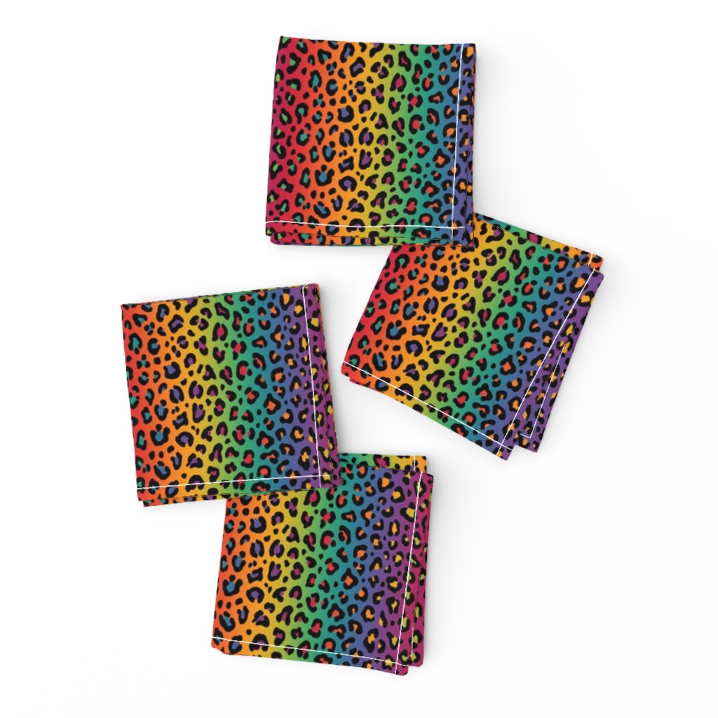 ★ RAINBOW LEOPARD PRINT ★ Vertical Gradient + Black / Tiny Scale / Collection : Leopard spots – Punk Rock Animal Prints