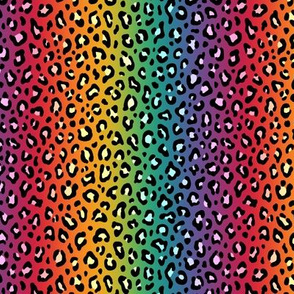 ★ RAINBOW LEOPARD PRINT ★ Vertical Gradient + Pastels and Black / Tiny Scale / Collection : Leopard spots – Punk Rock Animal Prints