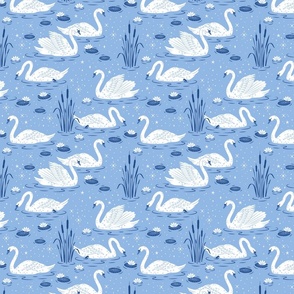 Summer Swan - light blue - medium scale