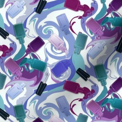 salon swirl aqua teal purple- small scale