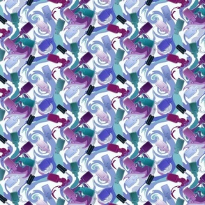 salon swirl aqua teal purple- small scale