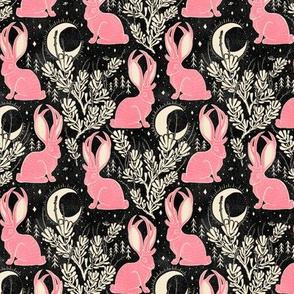 Jackalope - 4.5" small - black & pink 