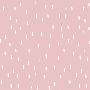 Large Rain Drop Dotted Line Speckle Polka Dots in Blush Pink
