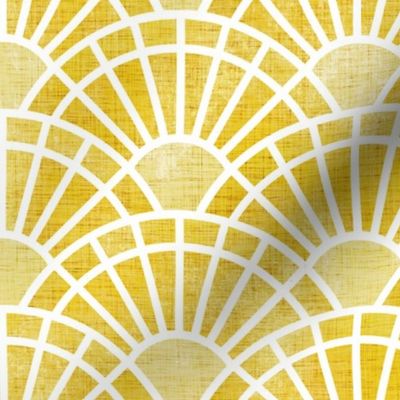 Golden Yellow Sun- Endless Summer-Art Deco Sunshine Large- Jumbo Wallpaper- Neo Art Deco