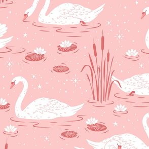 Summer Swan - light pink - extra large scale