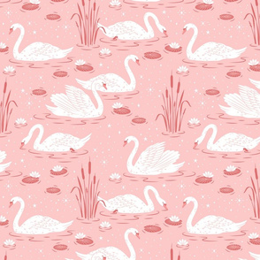 Summer Swan - light pink - large scale