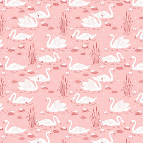 Summer Swan - light pink - medium scale