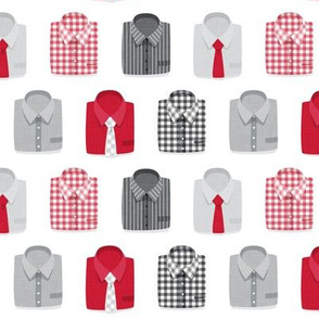 dress shirts - red/grey - LAD21