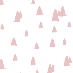 large Geometric Abstract Triangle Mountains  Kids Speckle Dots White Blush