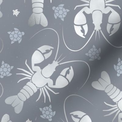 lobster love silver gray  large
