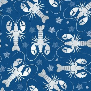 lobster love silver and blue small