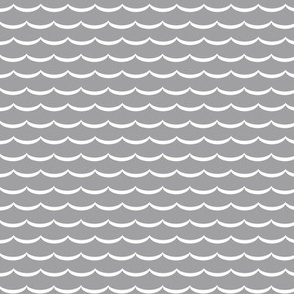 gray and white scallop fabric or wallpaper 