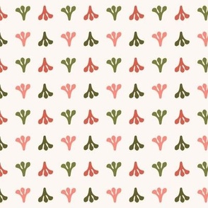 279 - Small mini micro scale Cottage garden coordinate  symmetrical linear. Suitable for patchwork, crafting, quilting, kids apparel, baby accessories, and pet beds   .- granny's blush buds 