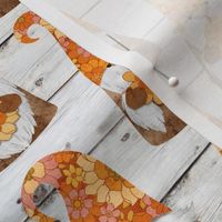 Peekaboo Hippie Avery Floral Gnomes on Shiplap - small scale