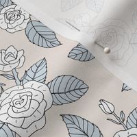 Romantic bohemian rose garden english roses nursery design soft blush blue gray white